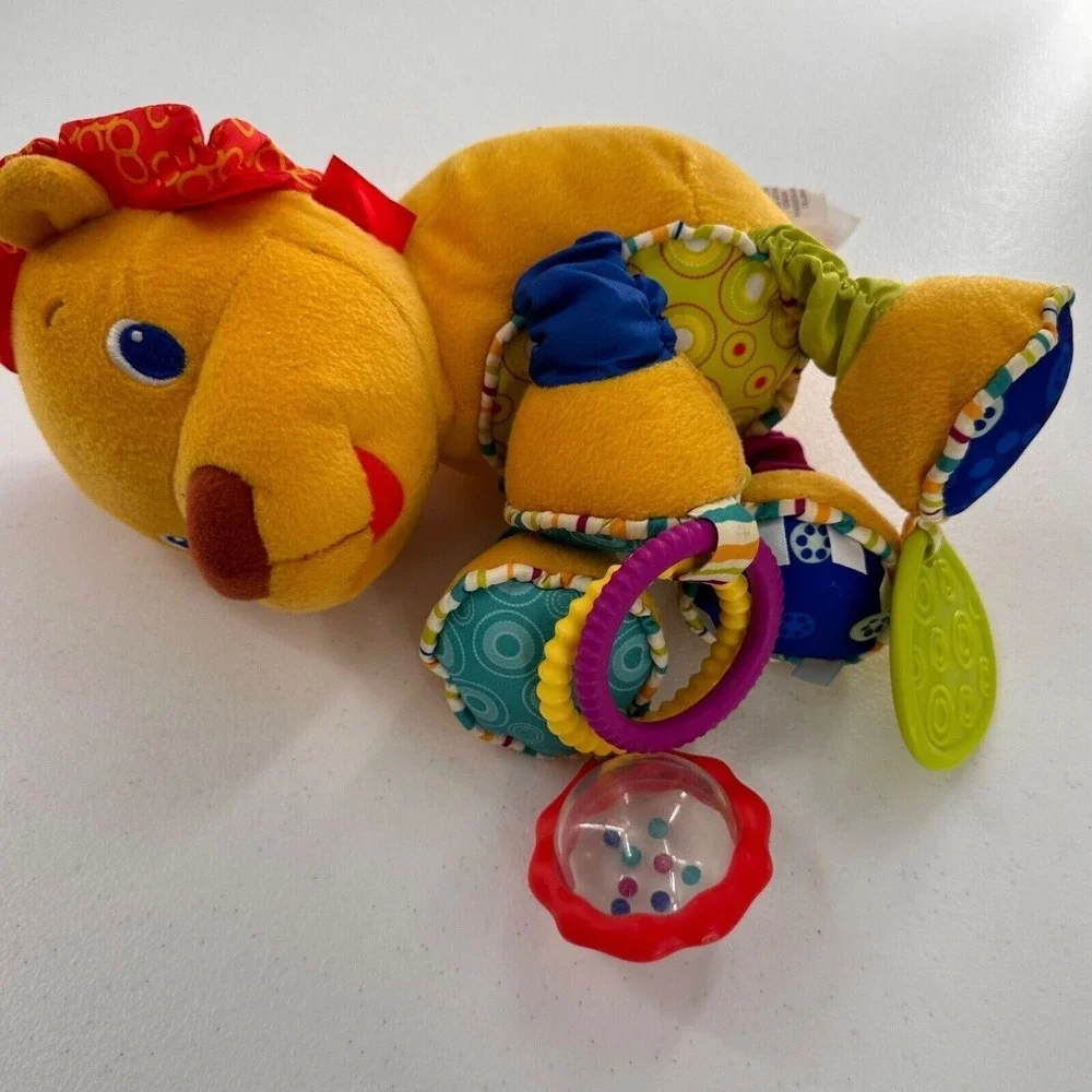Bright Starts Lion Plush Baby Toy Activity Textured Rattle Baby